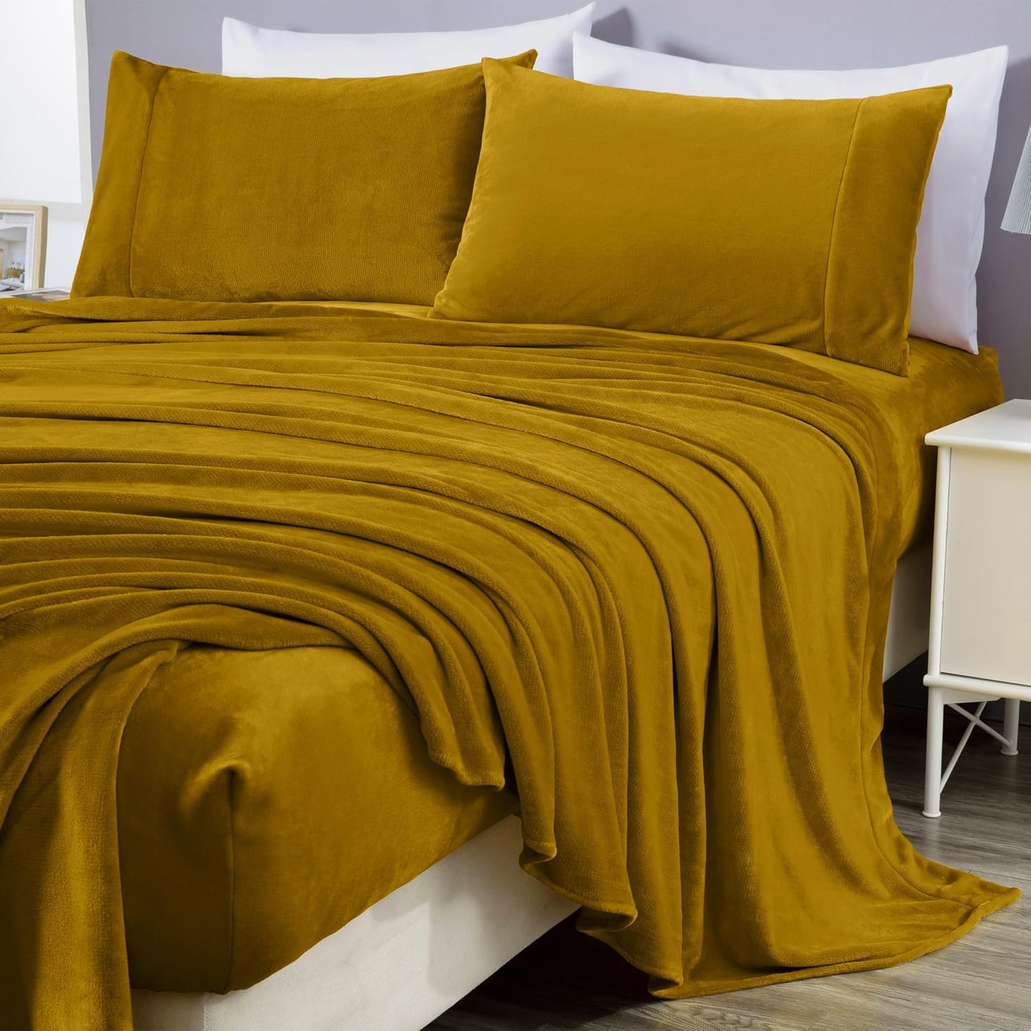 Chezmoi Collection Extra Soft Fleece Sheet Set Queen
