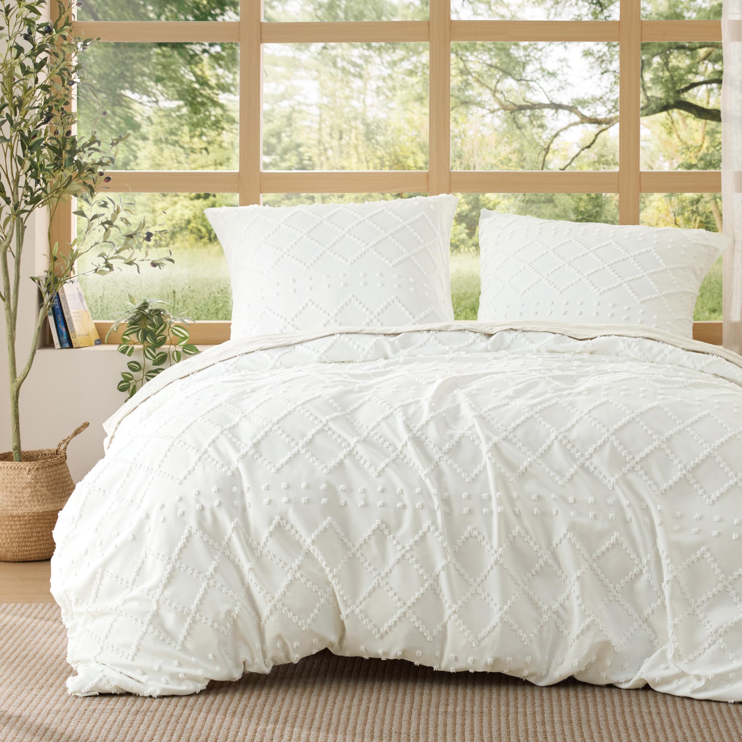BEDSURE Bettwäsche Bettbezug - Muster Bettwäsche-Sets mit Kissenbezüge, ÖKO-TEX Bedding für Doppelbett mit Reißverschluss