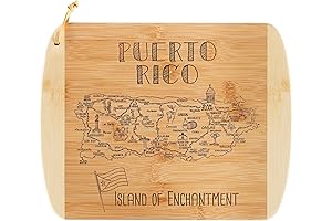Totally Bamboo Puerto Rico Shaped Serving and Cutting Board