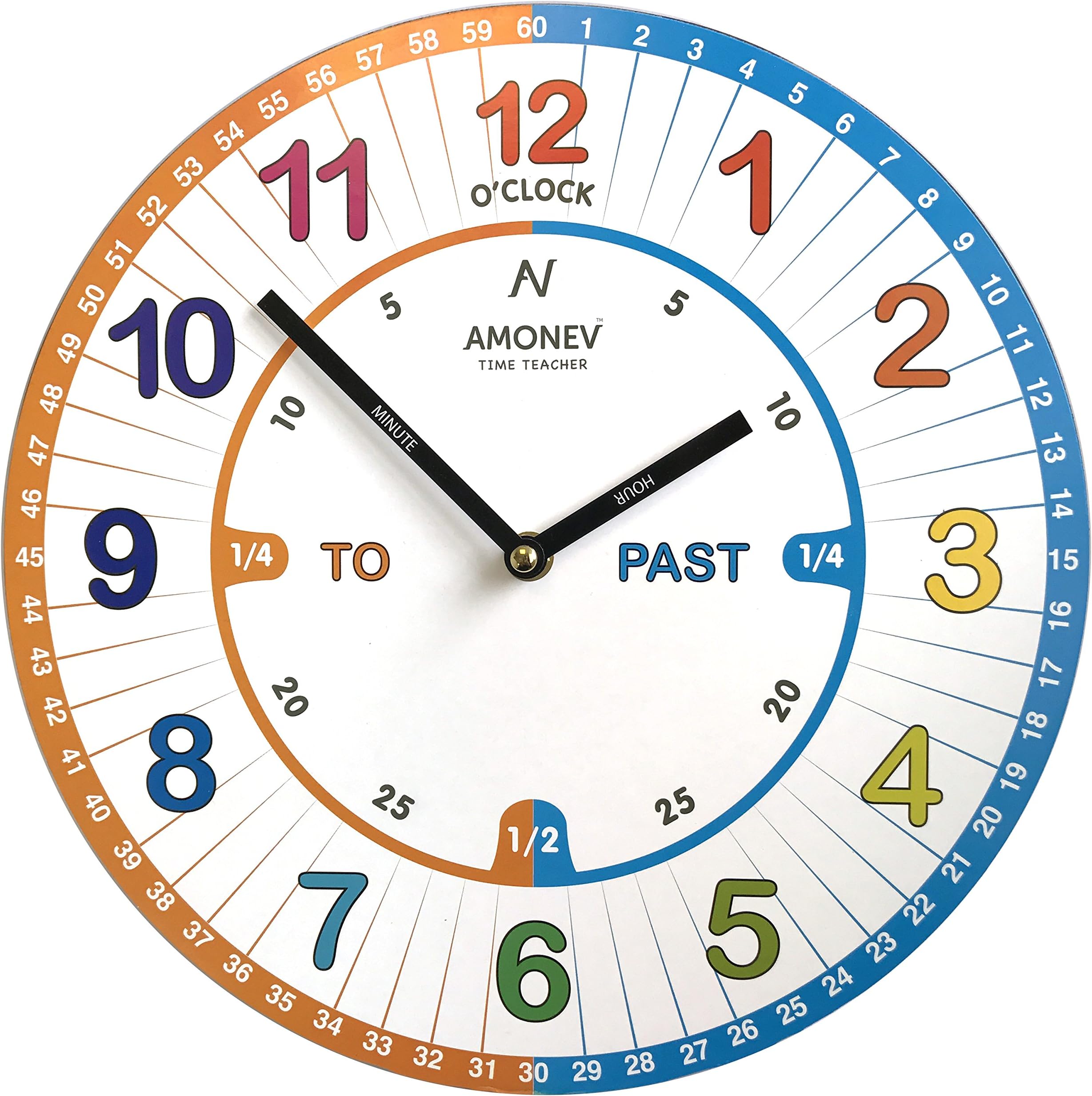Amonev AMOTTMDF01 Clock, Blue Orange
