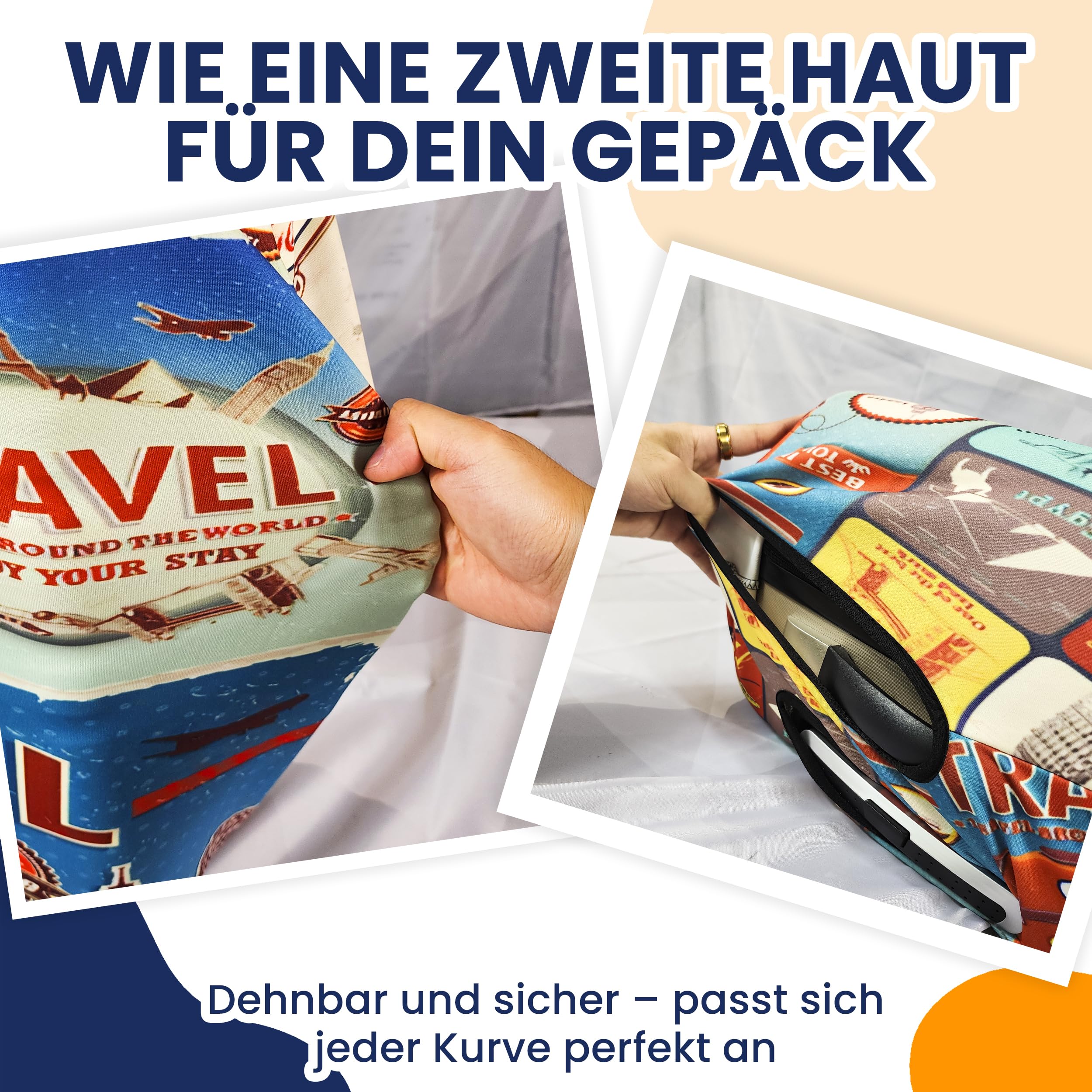 Kofferhülle Kofferschutzhülle XL mit Kofferanhänger | Koffer Überzieher mit Reißverschluss | Kofferhülle Xl Kofferüberzug Schutzhülle | Koffer Schutzhülle XL, Rosa Reise