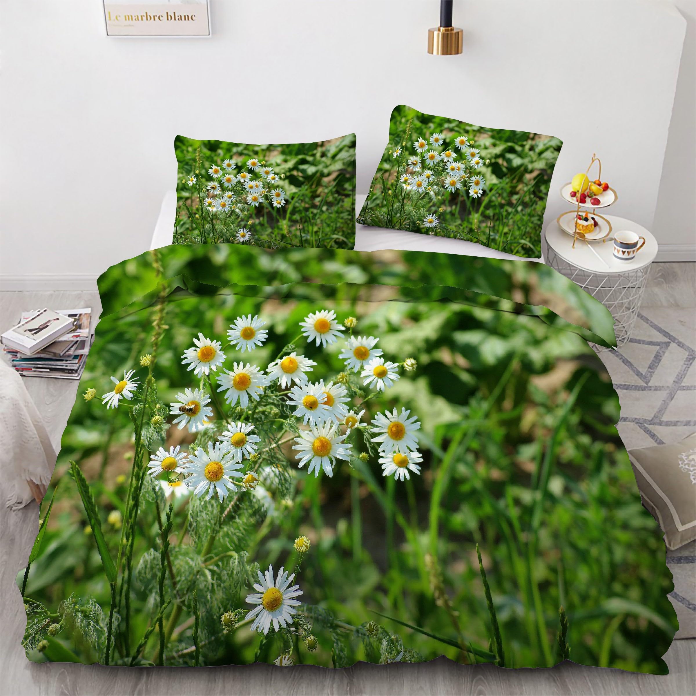 Housse de couette sage en microfibre douce 90x190 cm avec fermeture éclair