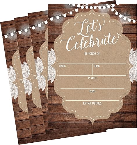 50 invitaciones de celebración para cena de ensayo de boda, despedida de soltera, compromiso, cumpleaños, despedida de soltera, baby shower,