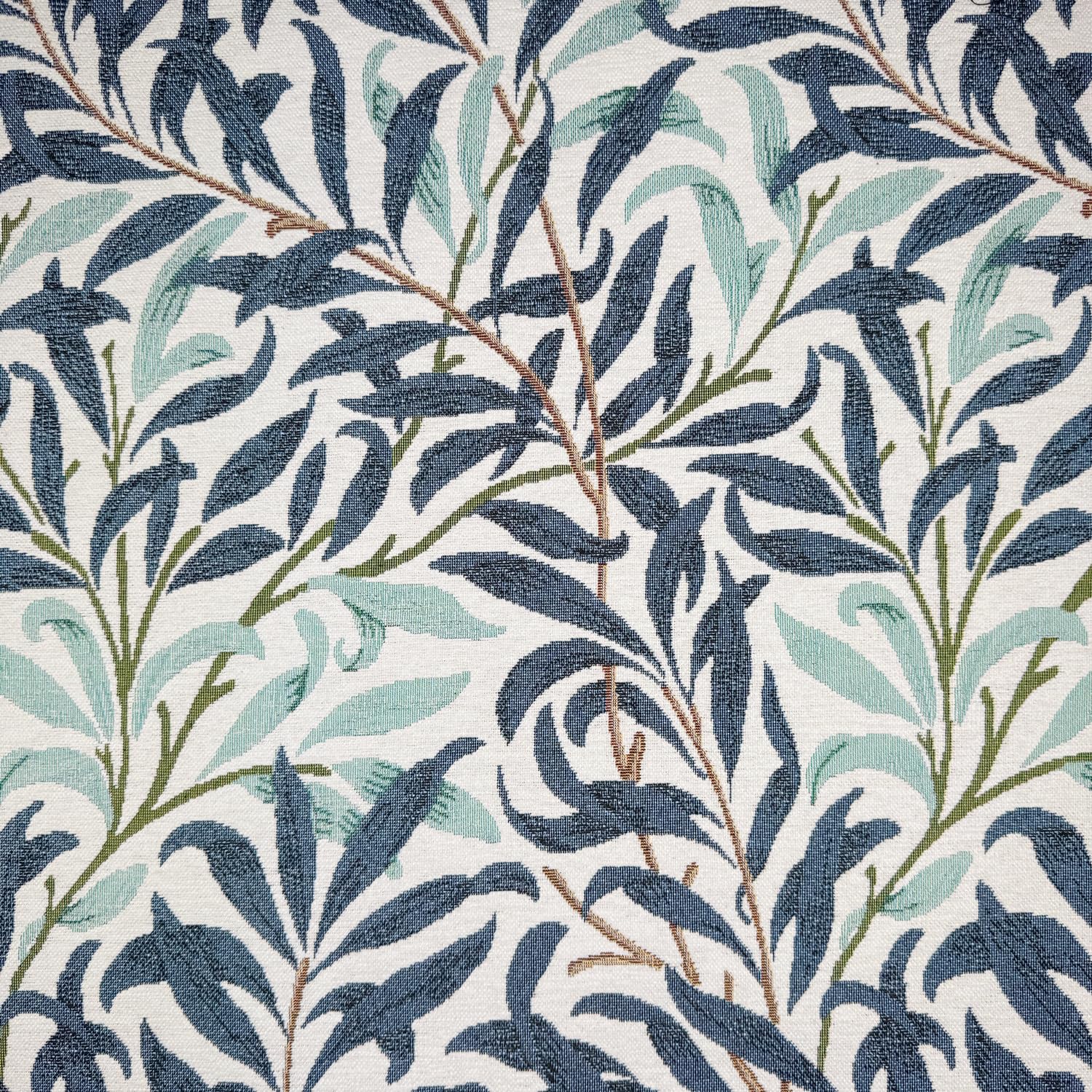 Glamour Secrets Blue Soft Tapestry Fabric - William Morris Willow Bough Design Upholstery Curtain Cushion Fabric Material