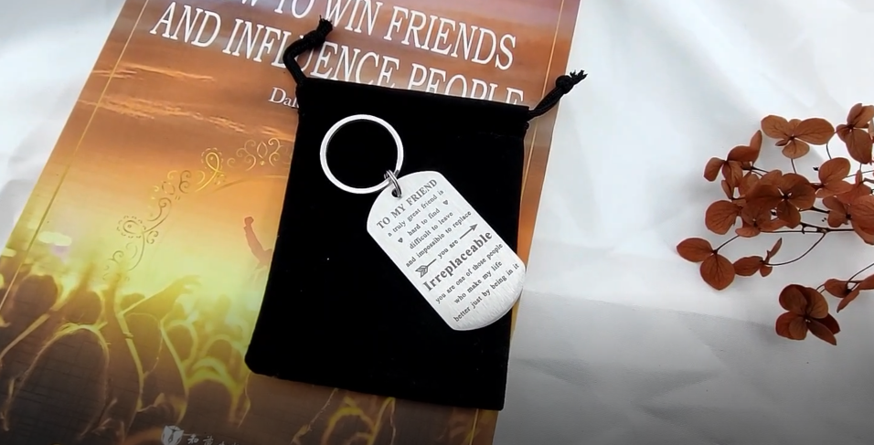 "Good Friends Are Like Stars" Keychain For Women & Men - Stainless Steel Friendship Gift With Velvet Bag - View #10