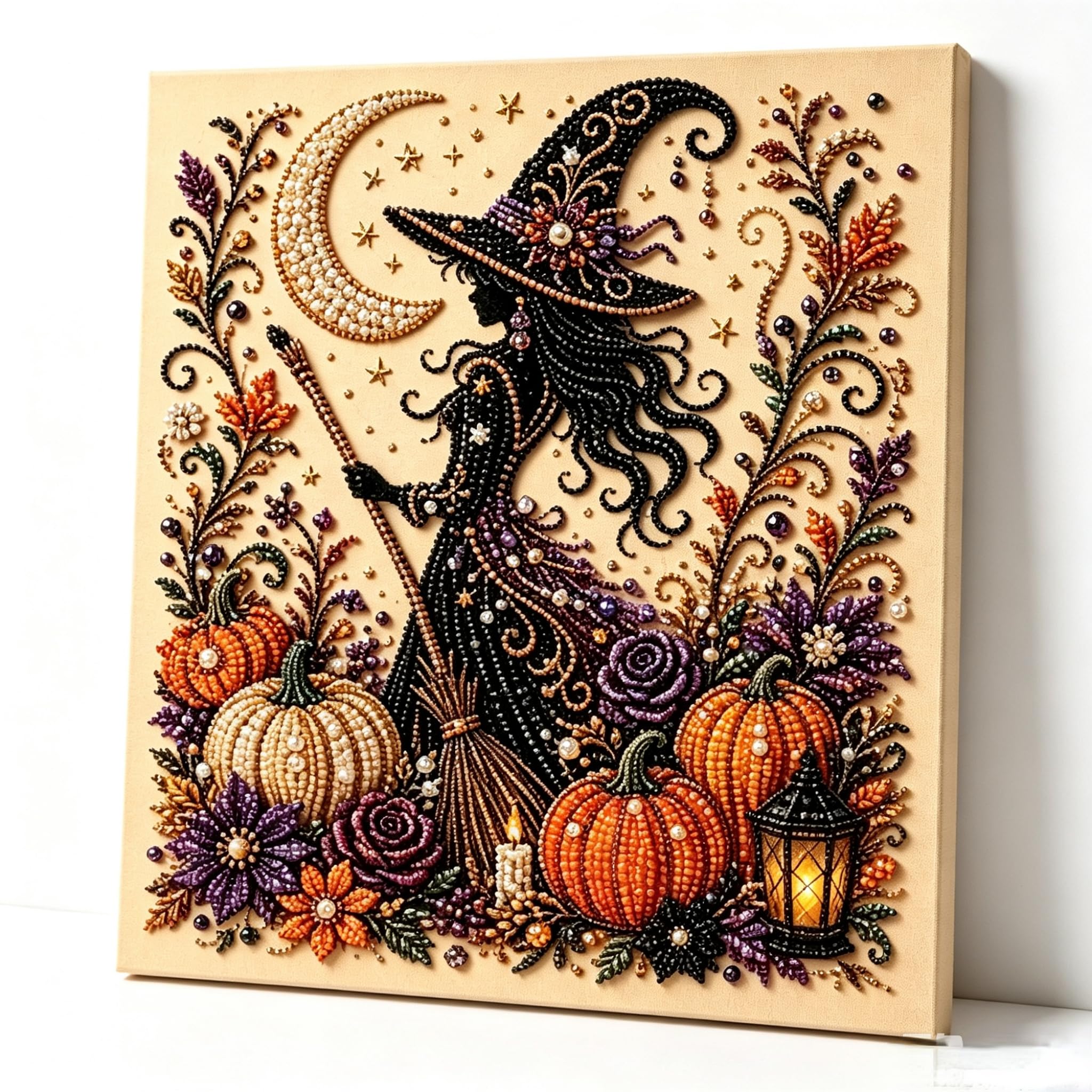Halloween Ghost Pearl Diamond Art DIY Kit, Pearl Diamond Art Crafts Kits