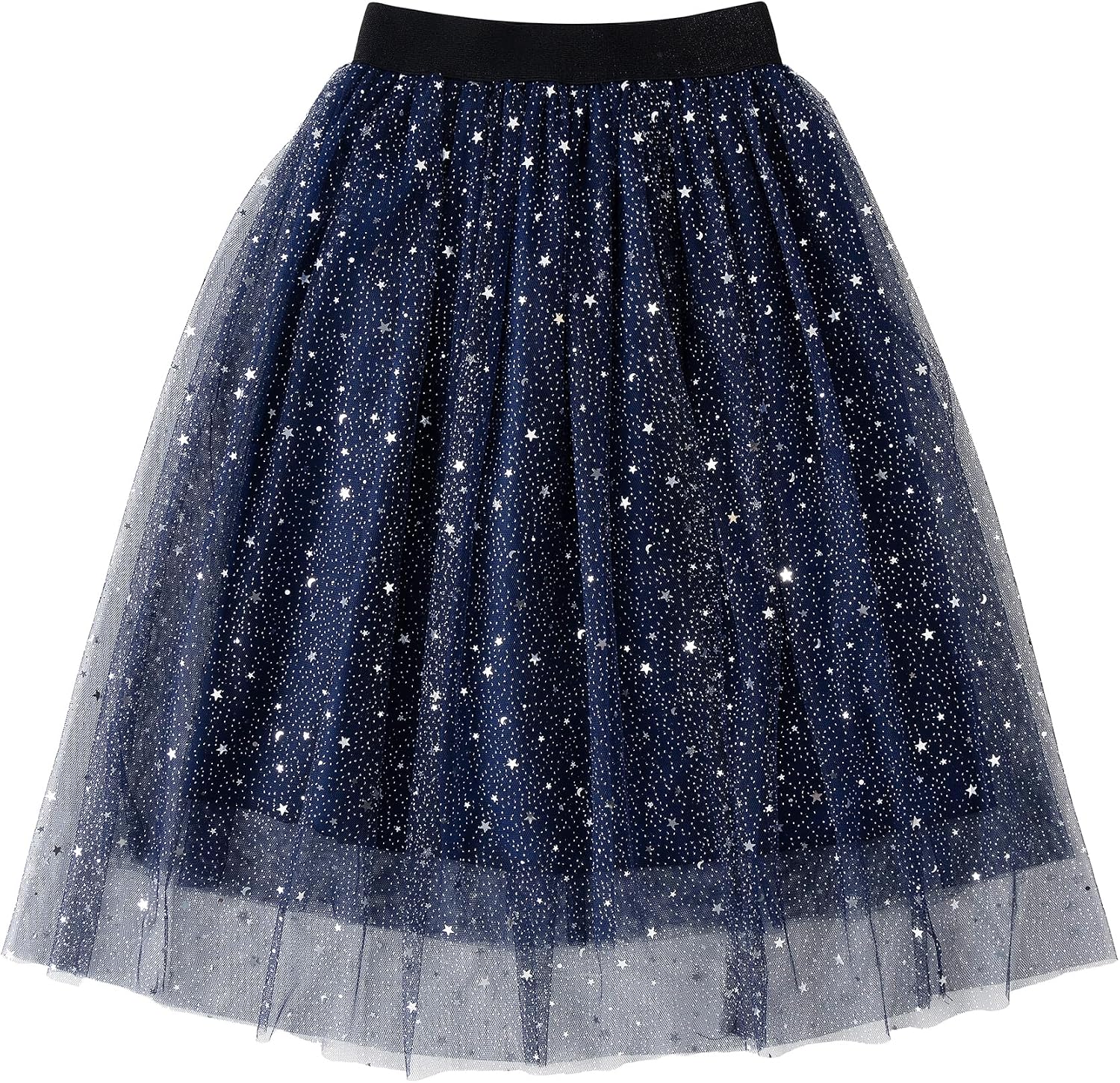 Jastore Girls Tulle Skirts A-line Mesh Skirt Long Tutu Skirts Dress Stars Sequins Tutu Skirt for Toddler Girls