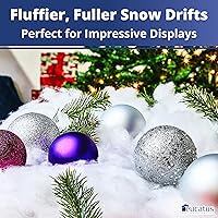 Vista 4 de Eucatus Paquete de 3 Hojas de Nieve Falsa Esponjosa – 45 pies cuadrados de Nieve de Navidad Como Algodón Esponjosa para Mantel, Mesa, Pueblo