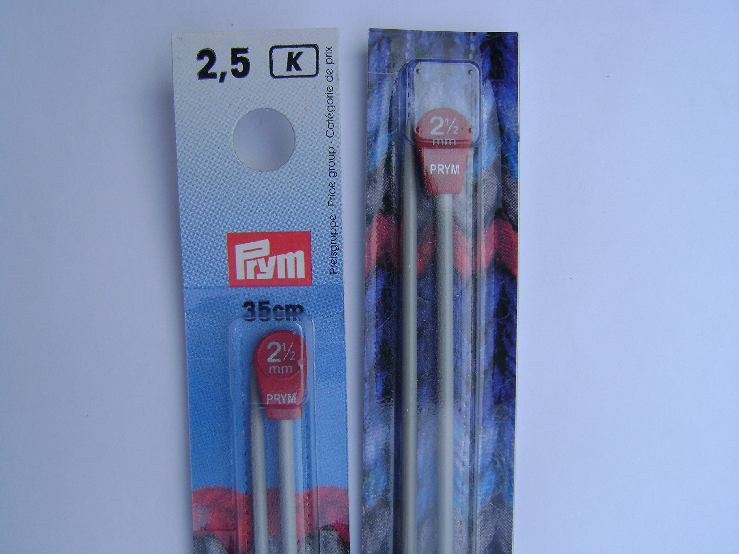 Prym 2.50mm Aluminium Knitting Pins Pair 35cm Long