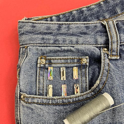 Miniatura 2 de Baguette - Piedras preciosas para coser en la parte trasera plana para manualidades, cristales de Ab, diamantes de imitación blancos para ropa,