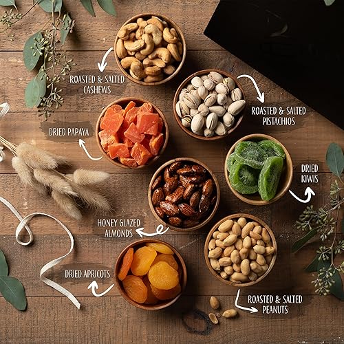 Miniatura 4 de Cesta de regalo de frutas y nueces para regalos de Navidad, perfecta para mujeres u hombres, regalos de Navidad, cestas de regalo de frutas secas y