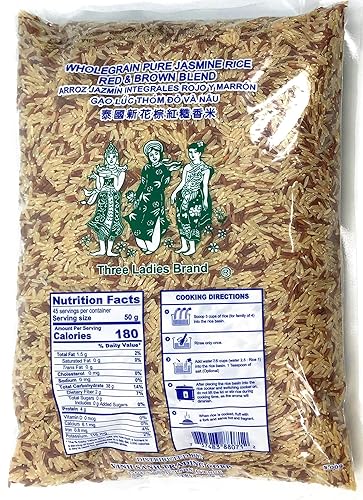 Miniatura 2 de Mezcla de arroz de jazmín puro de grano entero Three Ladies Brand de 5 libras (una bolsa)