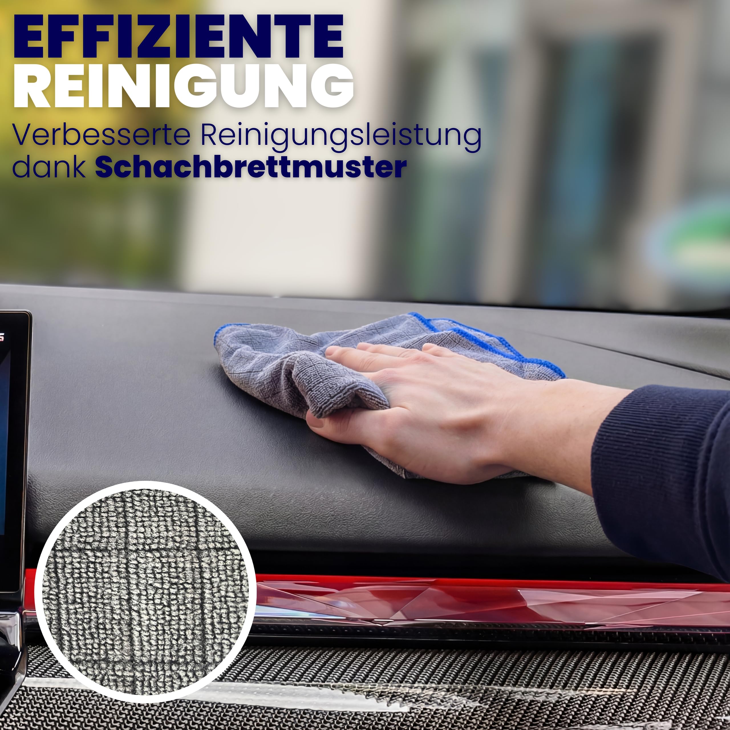 24X Lackschonende Mikrofasertücher 380 GSM, super Saugstark, Poliertücher, fusselfreie Microfasertücher für die Autopflege, Microfasertuch Auto und Motorrad, 40cm x 40cm