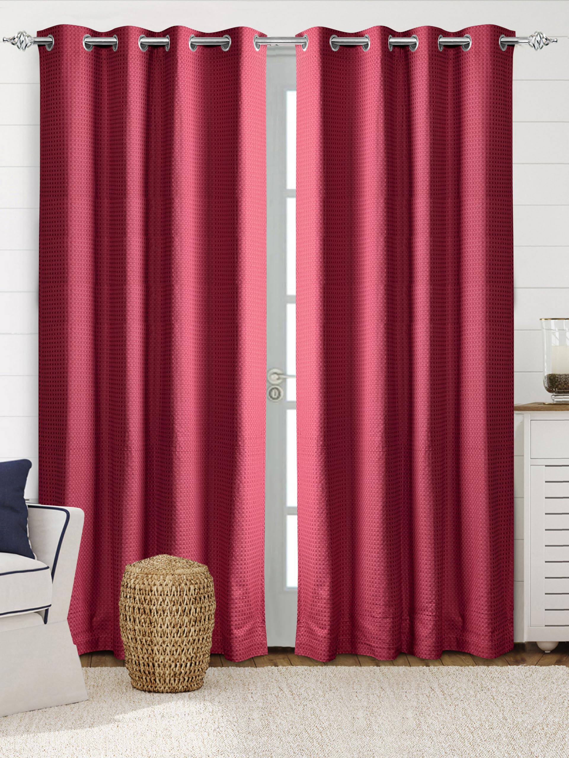 SARAL HOME EASY LIVING Waffle Cotton Room Darkening Door Curtains 2pc, Maroon 4x7 Feet (B08GLKX77C) Amazon Price History, Amazon Price Tracker