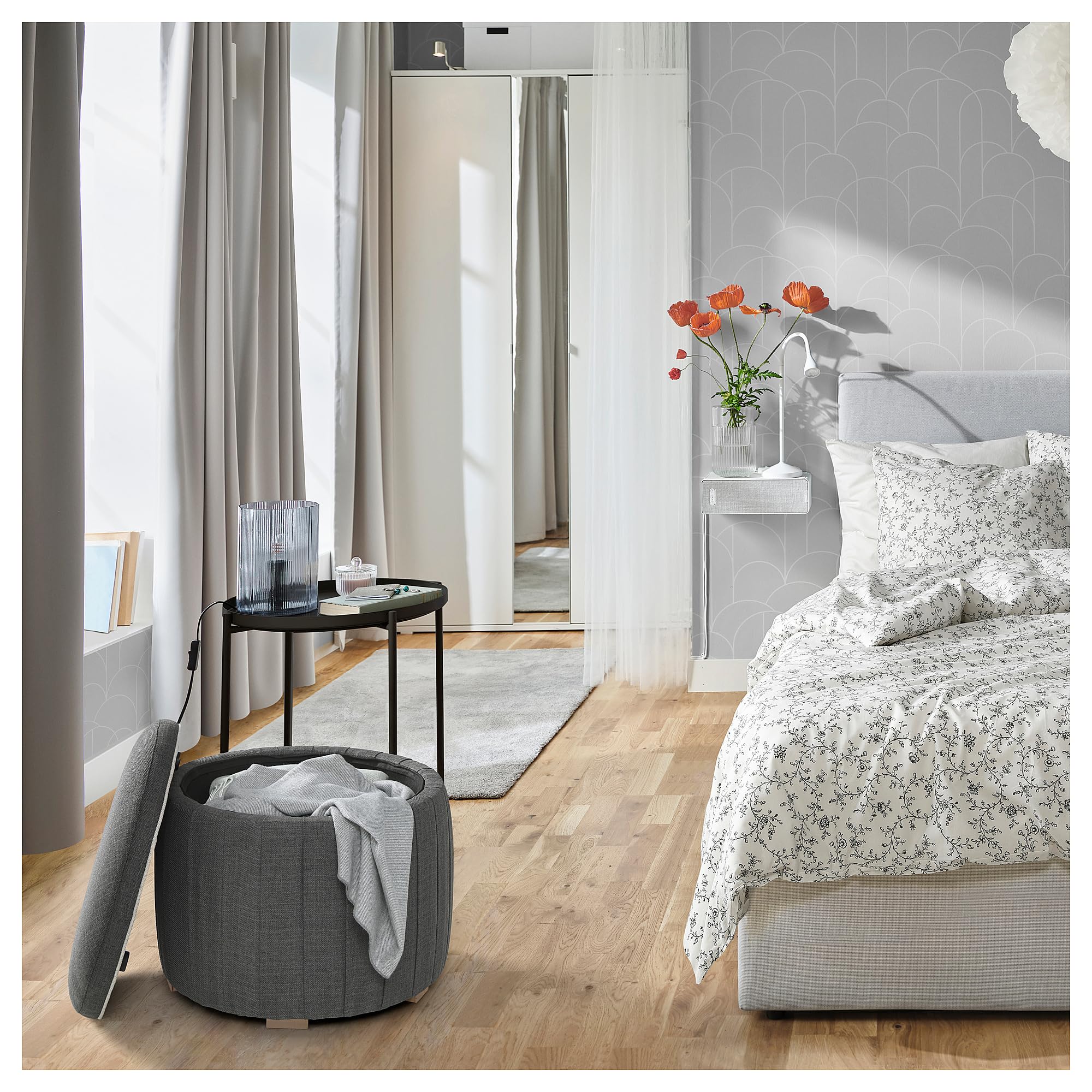 ProTuning ÅTERLÖGA Pouf, con contenitore/Kilanda grigio scuro