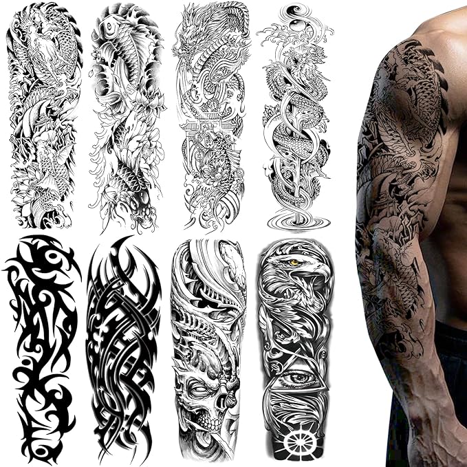 🔥 Traditional Tattoo Arm: 8 Full Sheets! 🔥