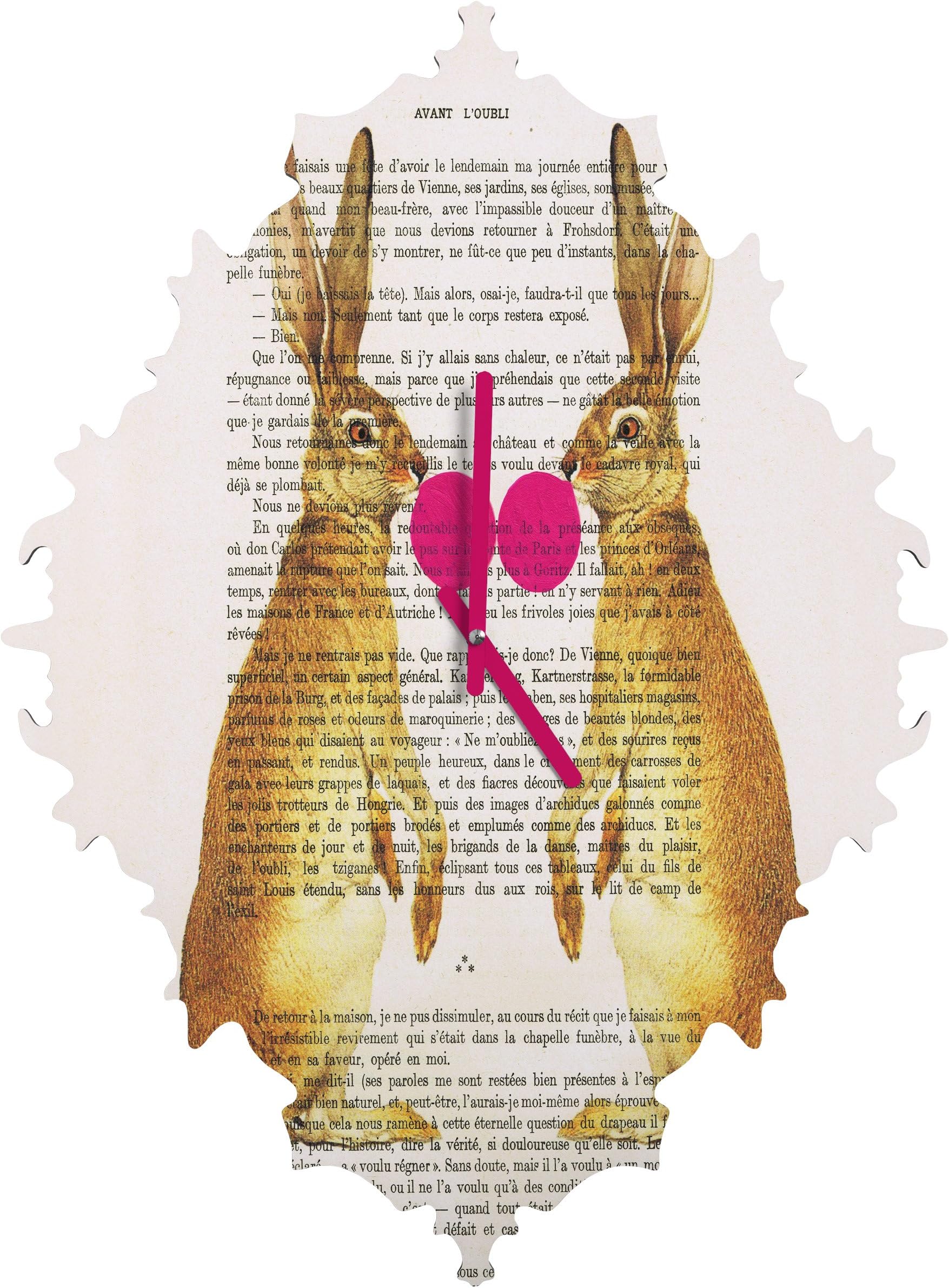 Deny Designs Coco de Paris, Rabbits with Bubblegum 1, Baroque Clock, Small