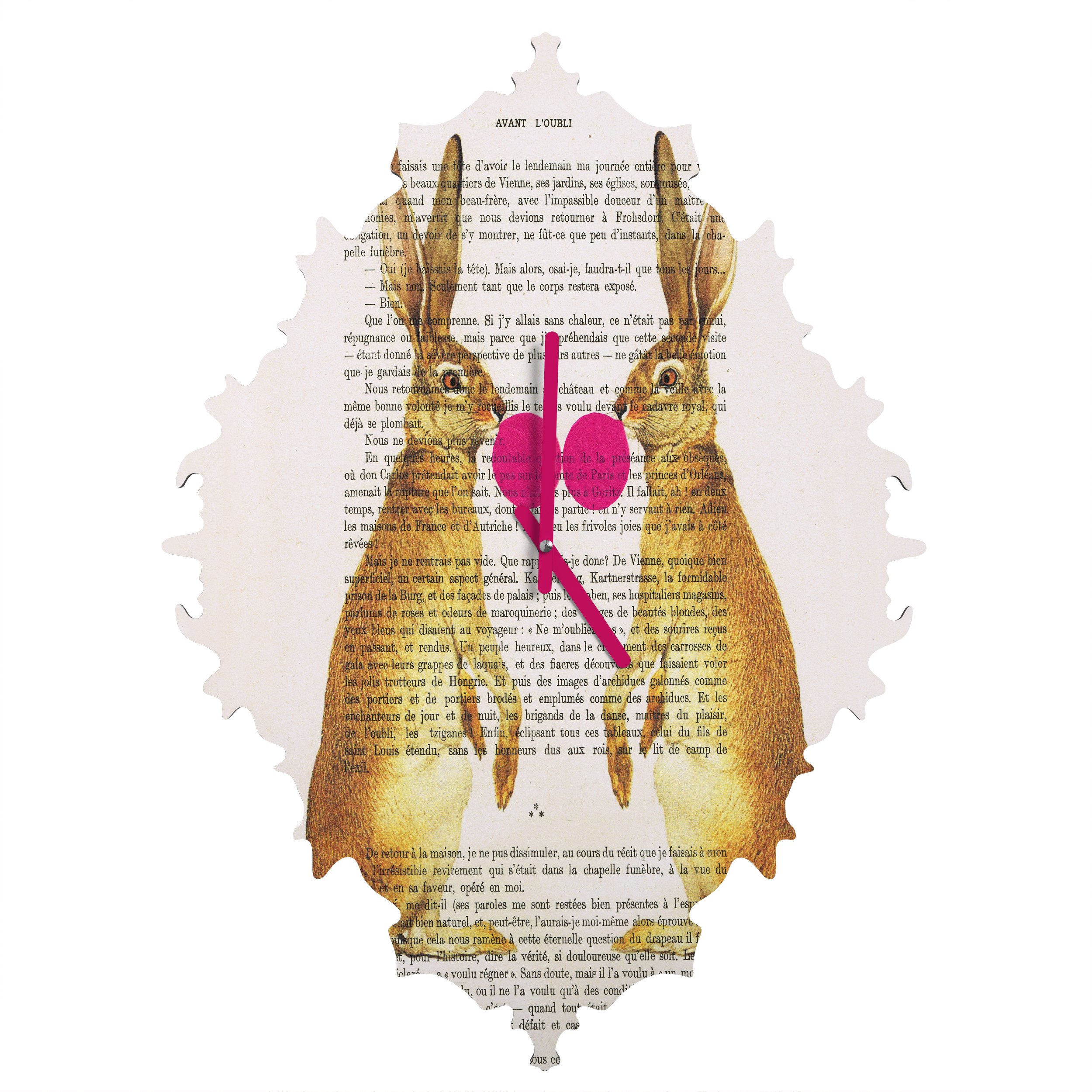 Deny Designs Coco de Paris, Rabbits with Bubblegum 1, Baroque Clock, Small