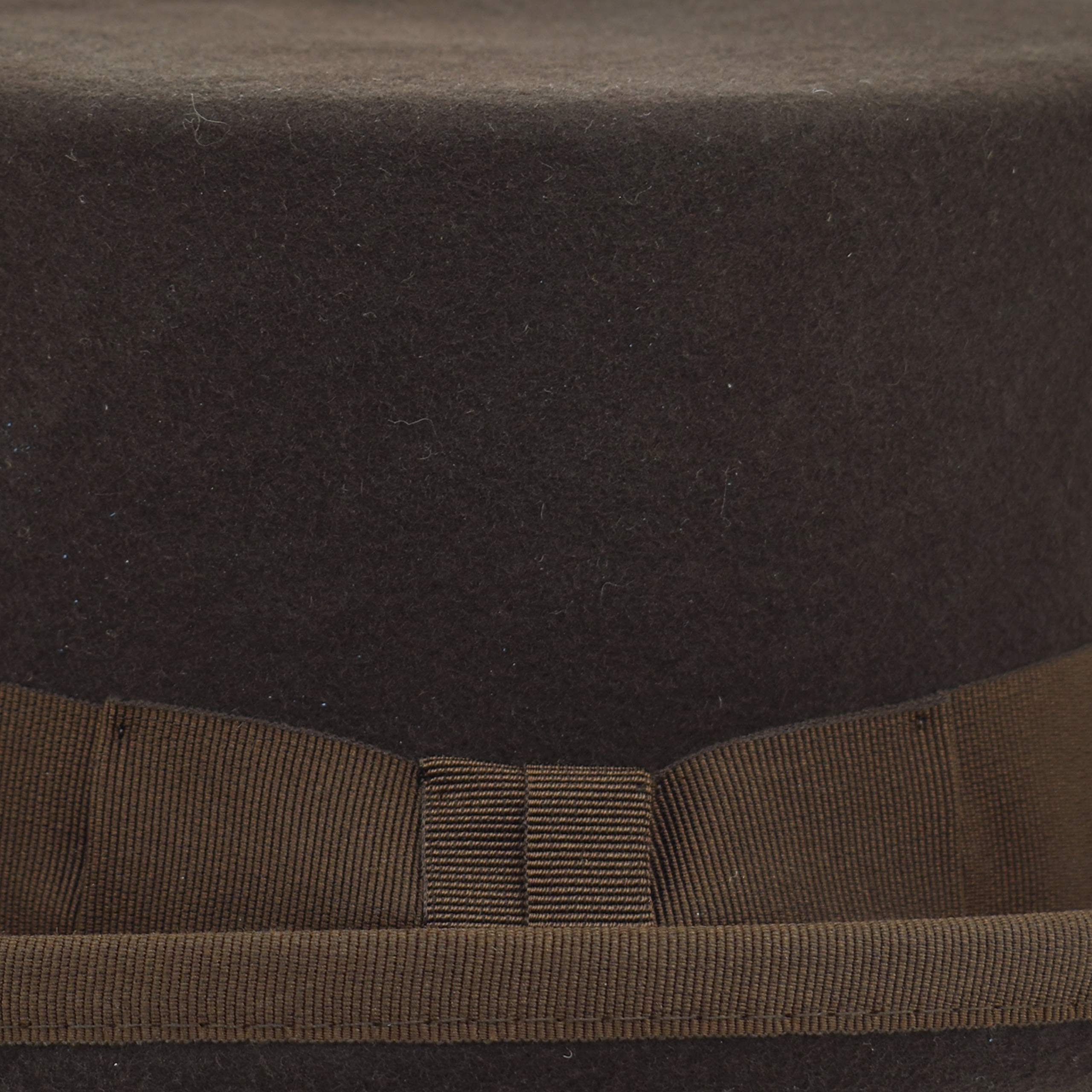 Chapeau demi-cylindre en feutre de laine pour homme femme été hiver - Marron - M