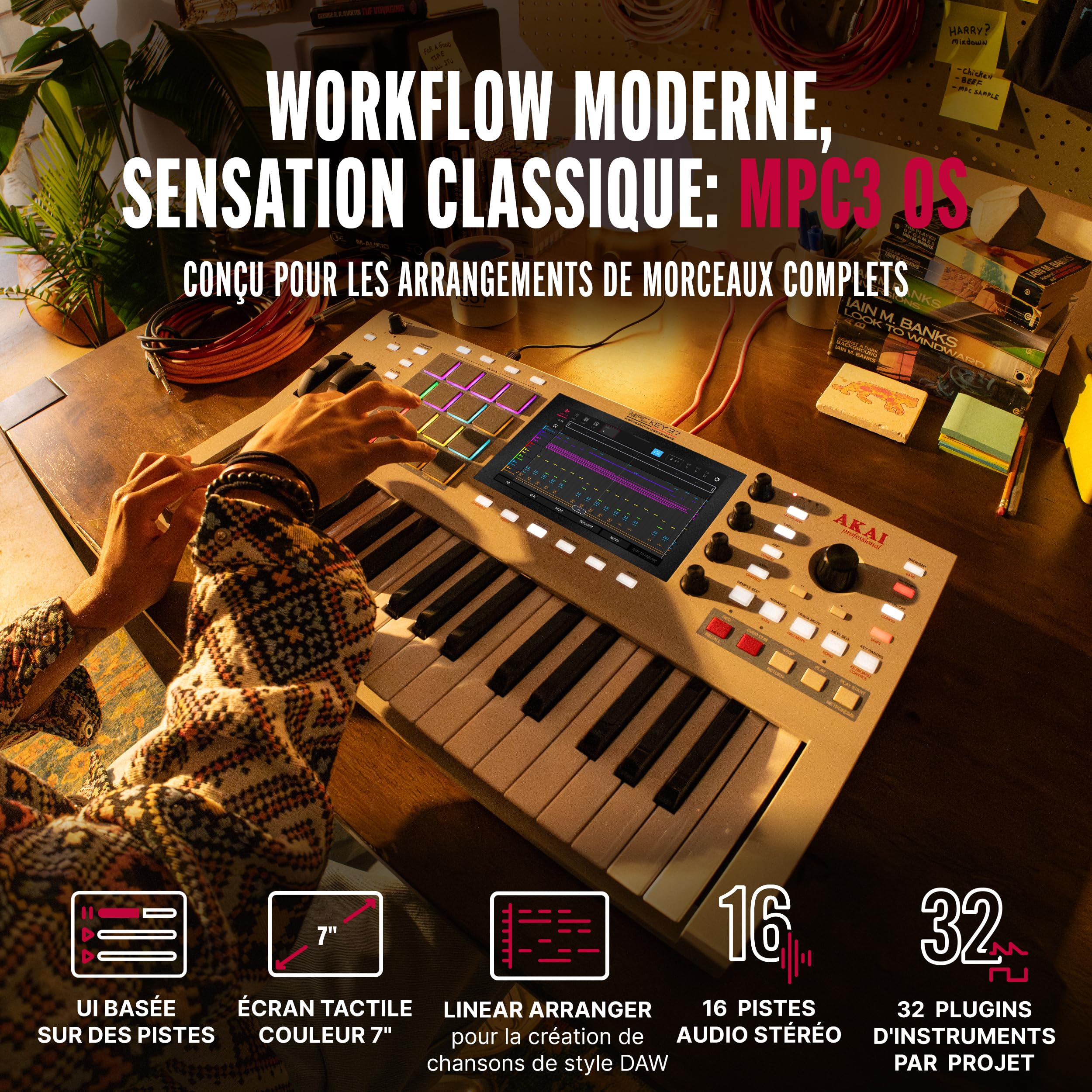 Akai Professional MPC Key 37 G2 Clavier de Production Standalone Next-Gen