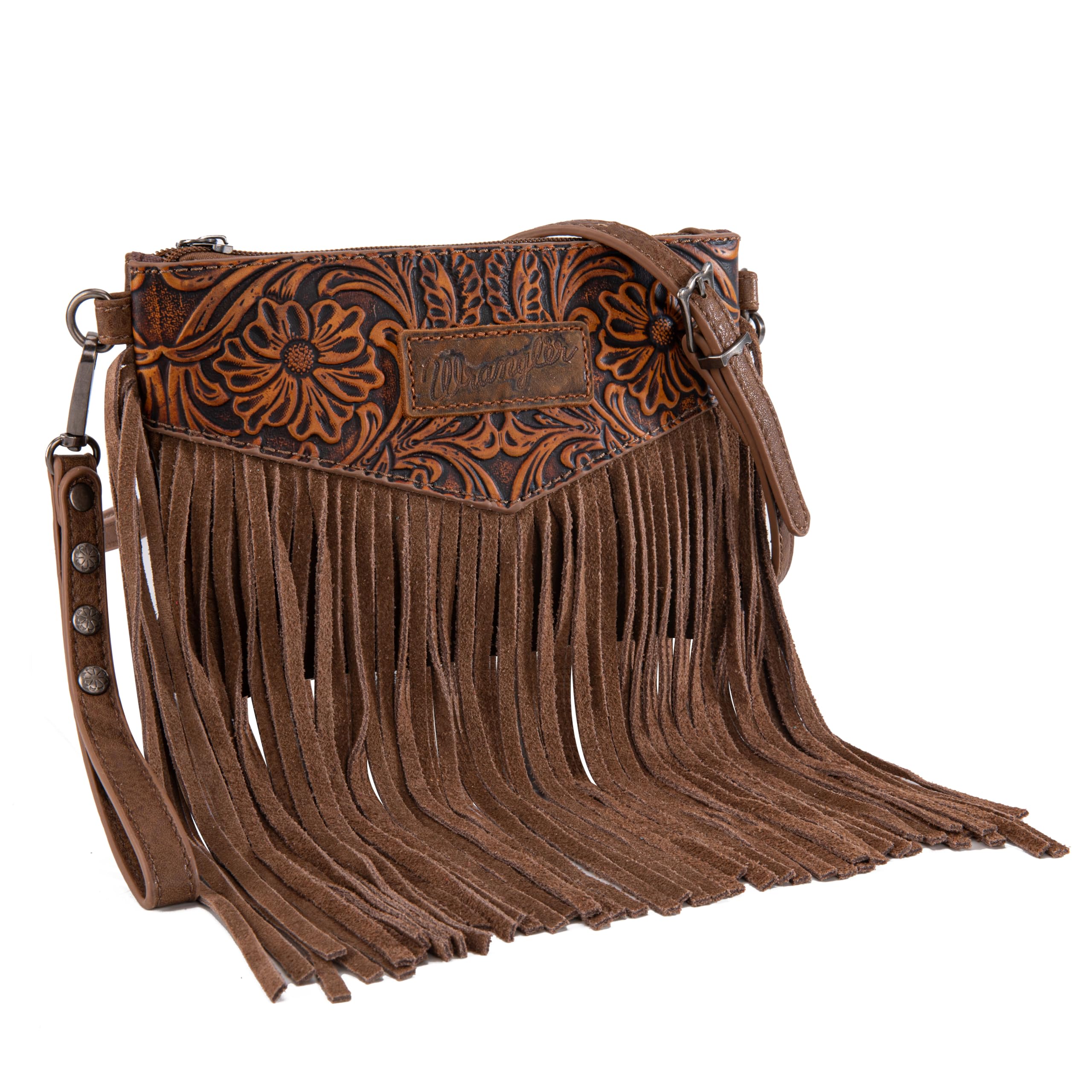 Wrangler Clutch Wristlet Fringe Purse Western Crossbody Bags for Women WG63-181Oakwood