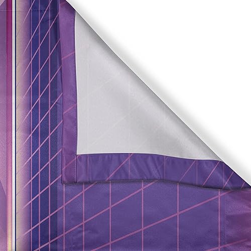 Miniatura 3 de Ambesonne Synthwave Long Kitchen Curtains, Retro Sci-fi Design of Mountains and Retro Wave Computer Lover Squares, Two Panels Drapes with Rod Pocket