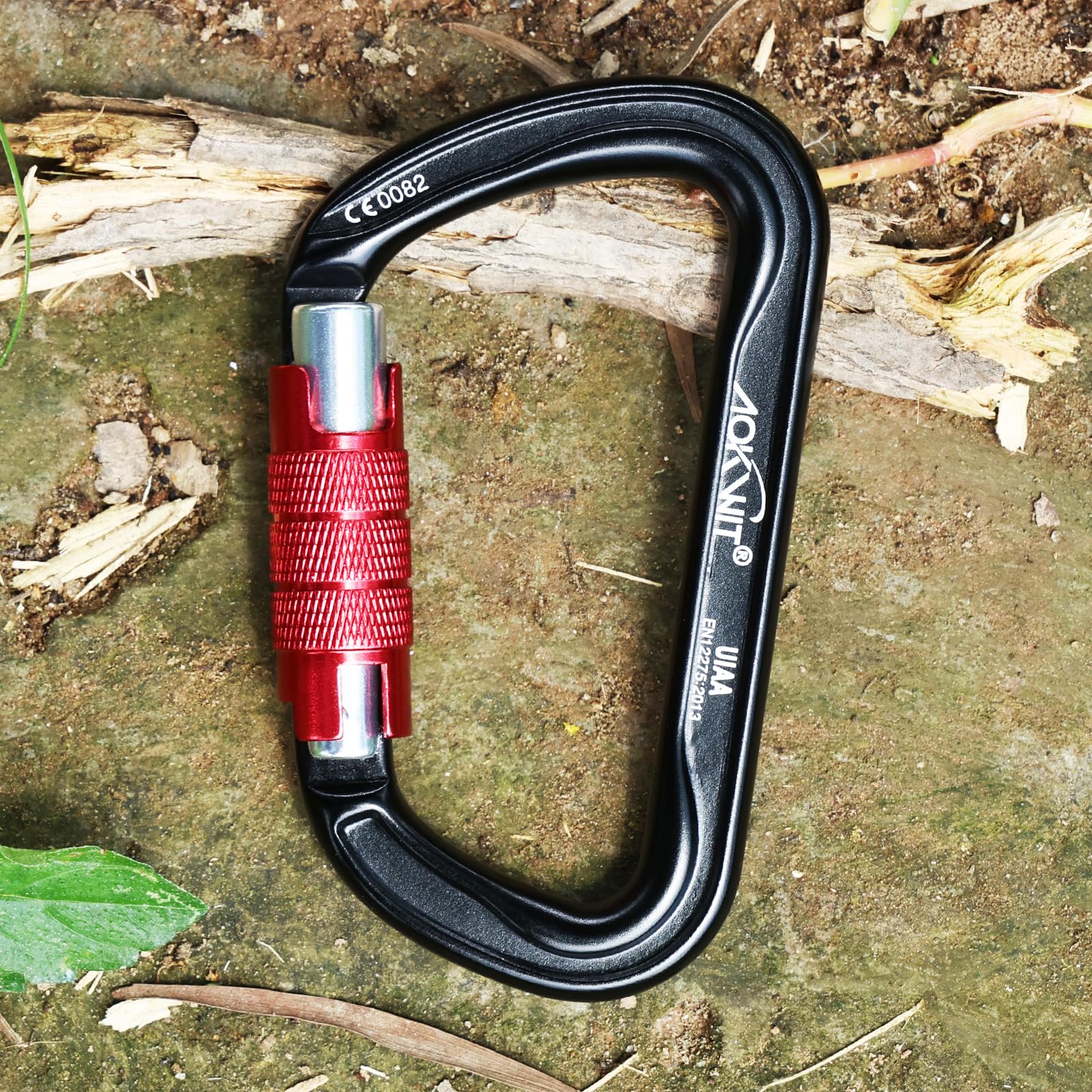 30 kN automatischer Verriegelungs-Karabiner, Drehverschluss, UIAA-zertifiziert, großer Kletterkarabiner, robuster Karabiner für Felsen, Klettern, Abseilen, Bergsteigen, Höhlen, Rettung, Baumpfleger