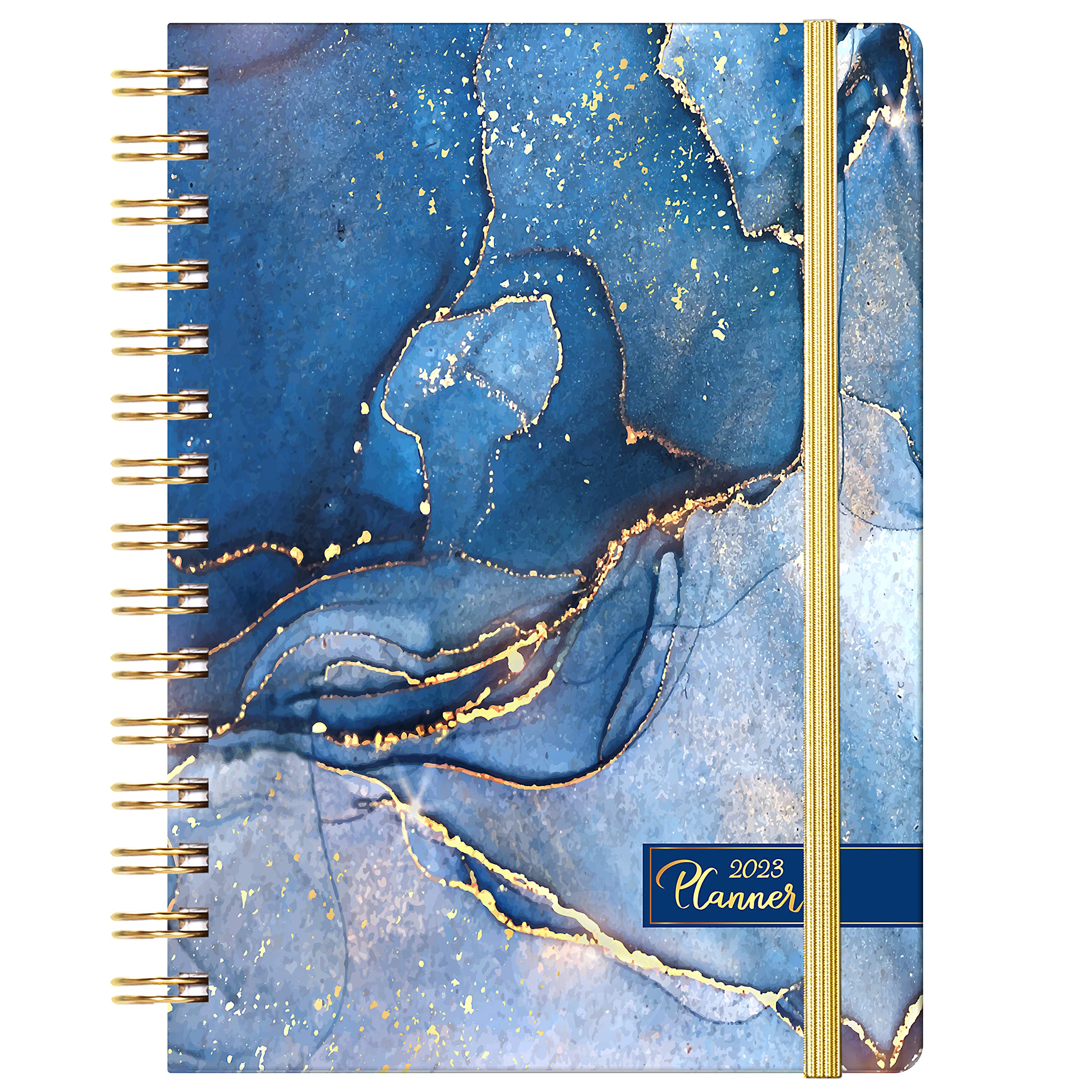 2023 Planner - Planner 2023, January - December 2023, 2023 Planner Weekly and Monthly with Monthly Tabs, 6.3" x 8.4" , Hardcover with Back Pocket, Elastic Closure, Thick Paper, Twin-Wire Binding