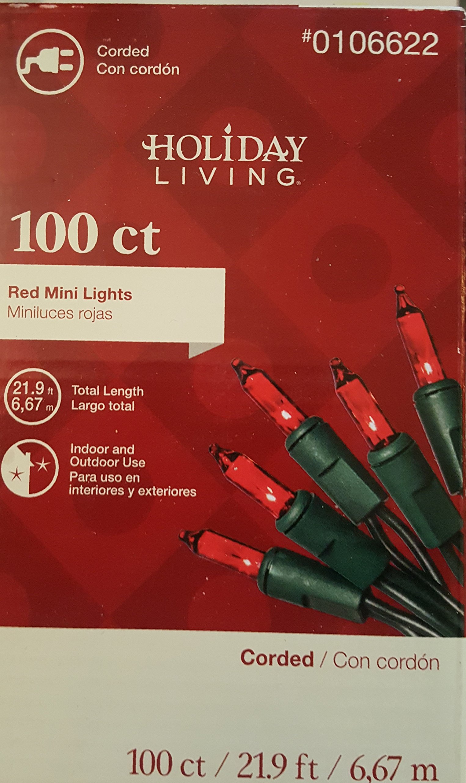 Amazon.com: Holiday Living 100 Count Christmas Mini Lights, Red, Indoor / Outdoor : Home u0026 Kitchen
