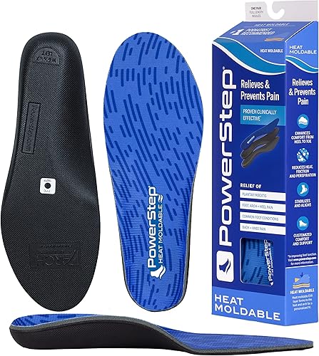 PowerStep Insoles, Custom Fit Orthotic, Molded Arch Support Insole, Exact Fit Instant Custom Orthotic for Women and Men