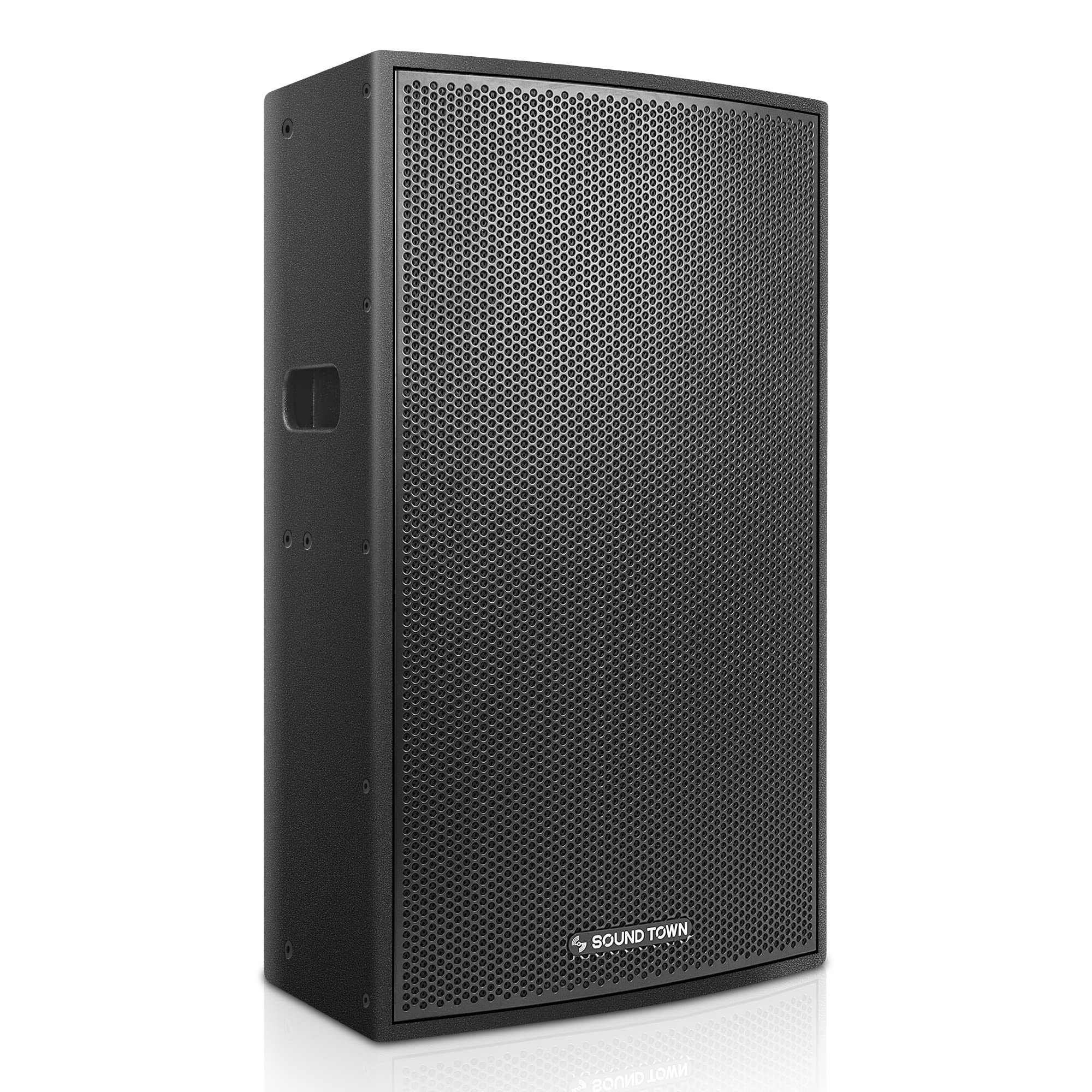 Sound Town CARME Series 15" 2-Way Powered Professional PA DJ Speaker, Black with Onboard DSP, Birch Plywood for Installations, Live Sound, Karaoke, Bar, Church