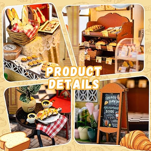 Miniatura 21 de Flever Dollhouse – Kit de casa en miniatura para bricolaje, habitación creativa con muebles para regalo romántico de San Valentín (tipo de café)