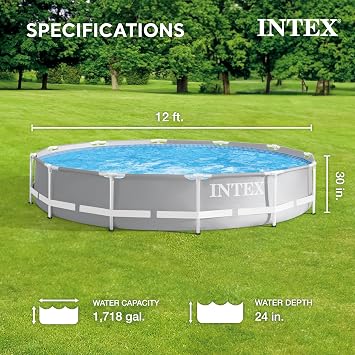 Intex 26711EH 12ft x 30in Prism Above Ground Pool Set w/Cover & Maintenance Kit