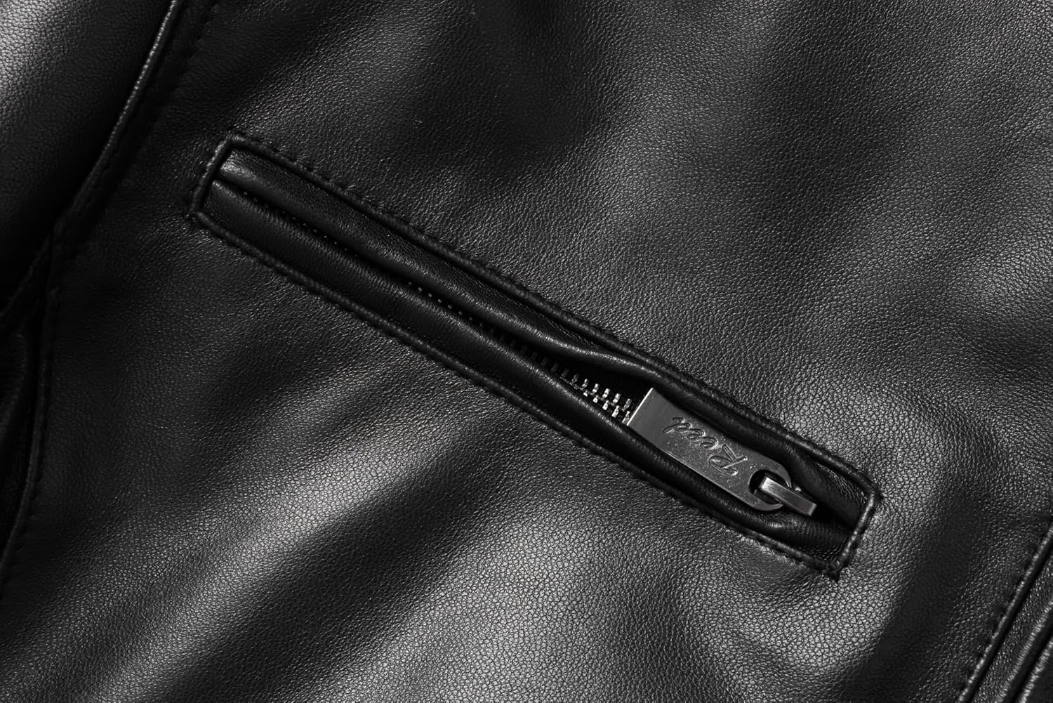 REED EST. 1950 Men's Jacket Genuine Lambskin Leather Stand UP Collar Winners Coat - Image 10