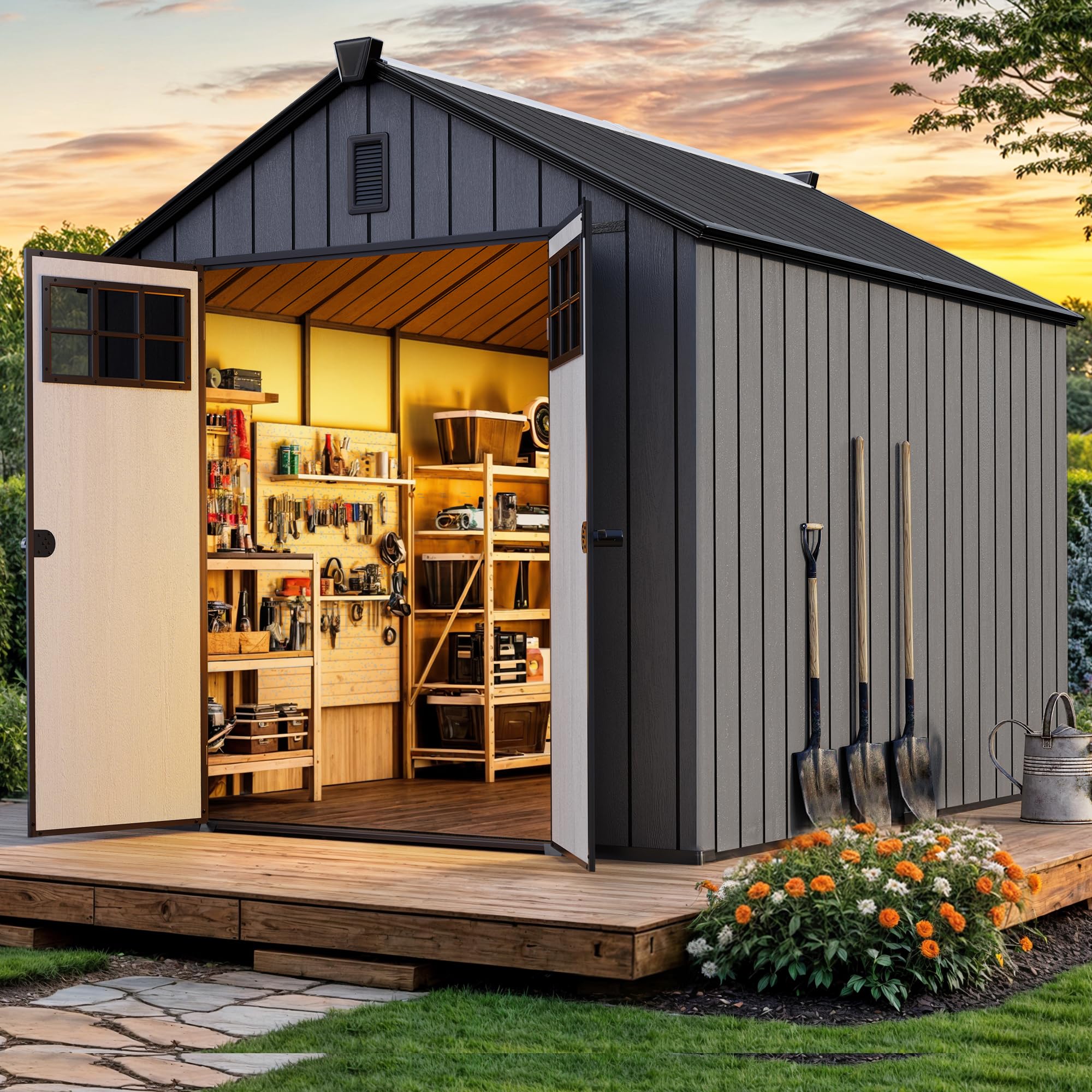 Storage Outdoor 10x8FT IRONCK : Amazon.com 80,90サイズセット⑥ Shed Breathable with トップス