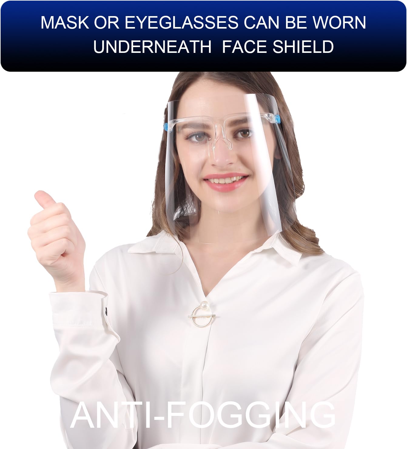 8pcs Protective Eyeglass Shields- Women Safety Glasses Face Shield-Reusable Full Face Clear Visor Windproof Dust proof Anti-fog Shield Protect Eyes for Man