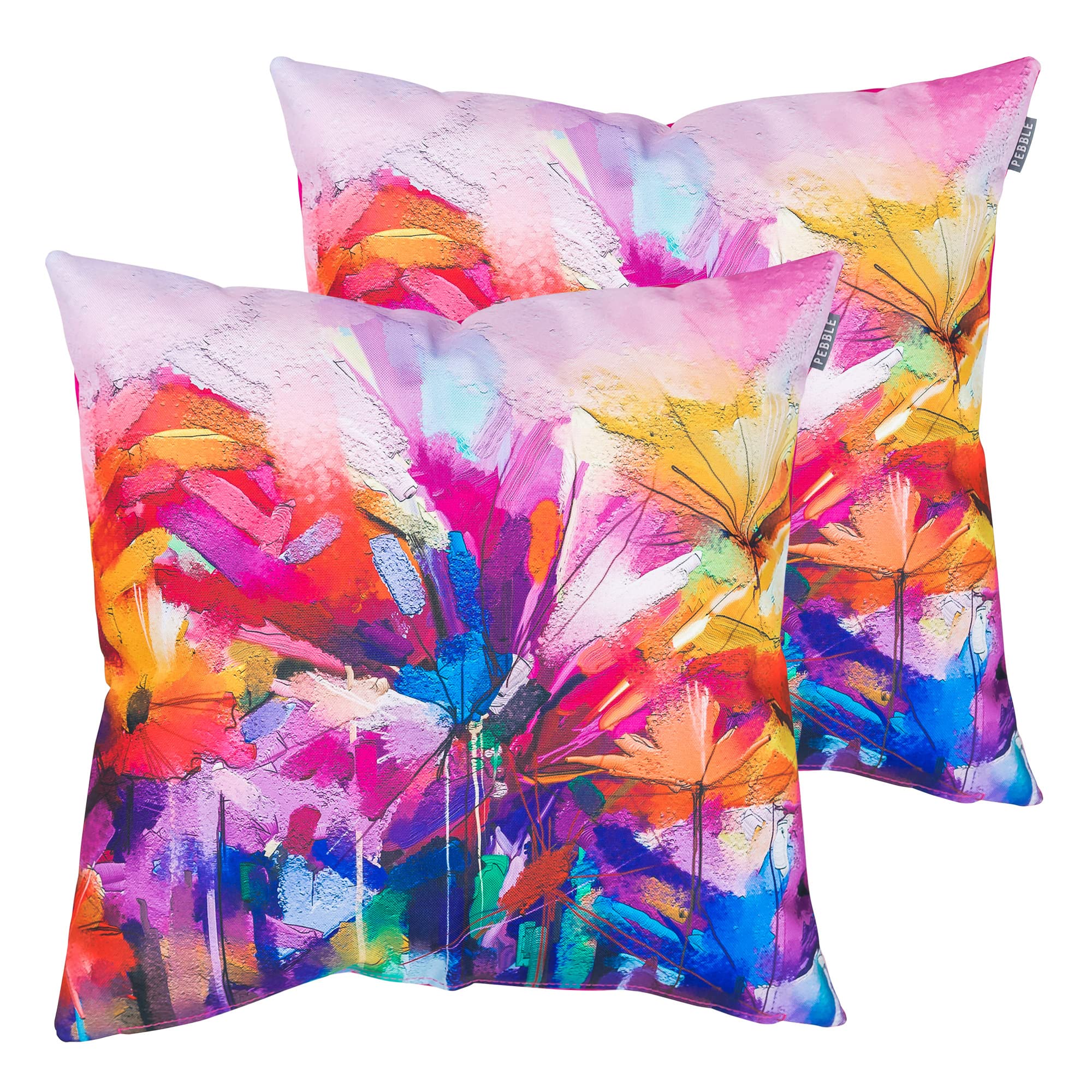icon Indoor And Outdoor Waterproof Filled Cushion Set Of 2 Pink from B&Q