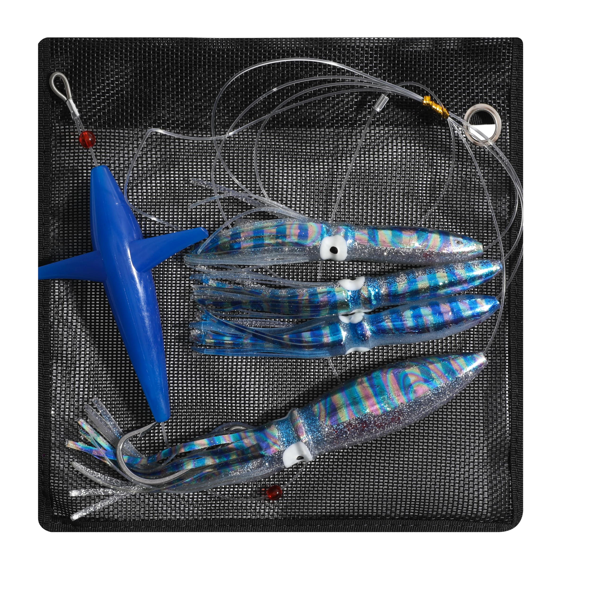 OCEAN CAT Esche da pesca a traina in acqua salata con catena per uccelli per pesca con amo sartierato 8/0 per mahi, tonno, wahoo e pesci grandi