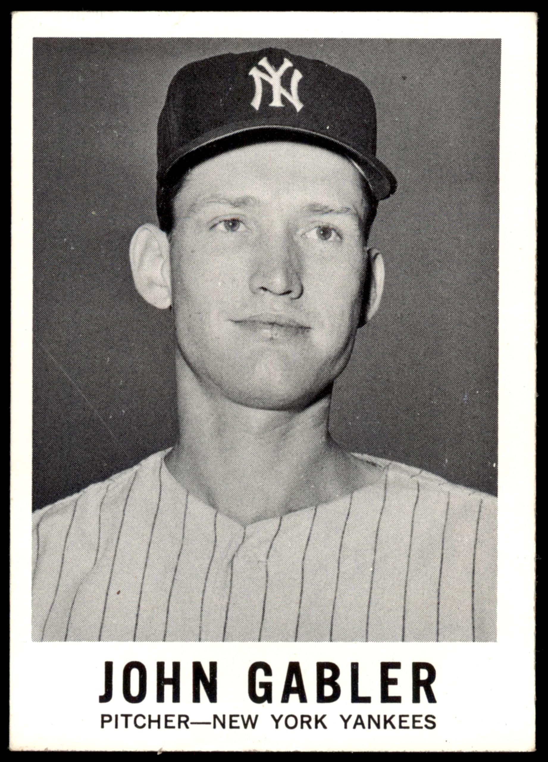 1960 Leaf # 62 John Gabler New York Yankees (Baseball Card) EX/MT Yankees