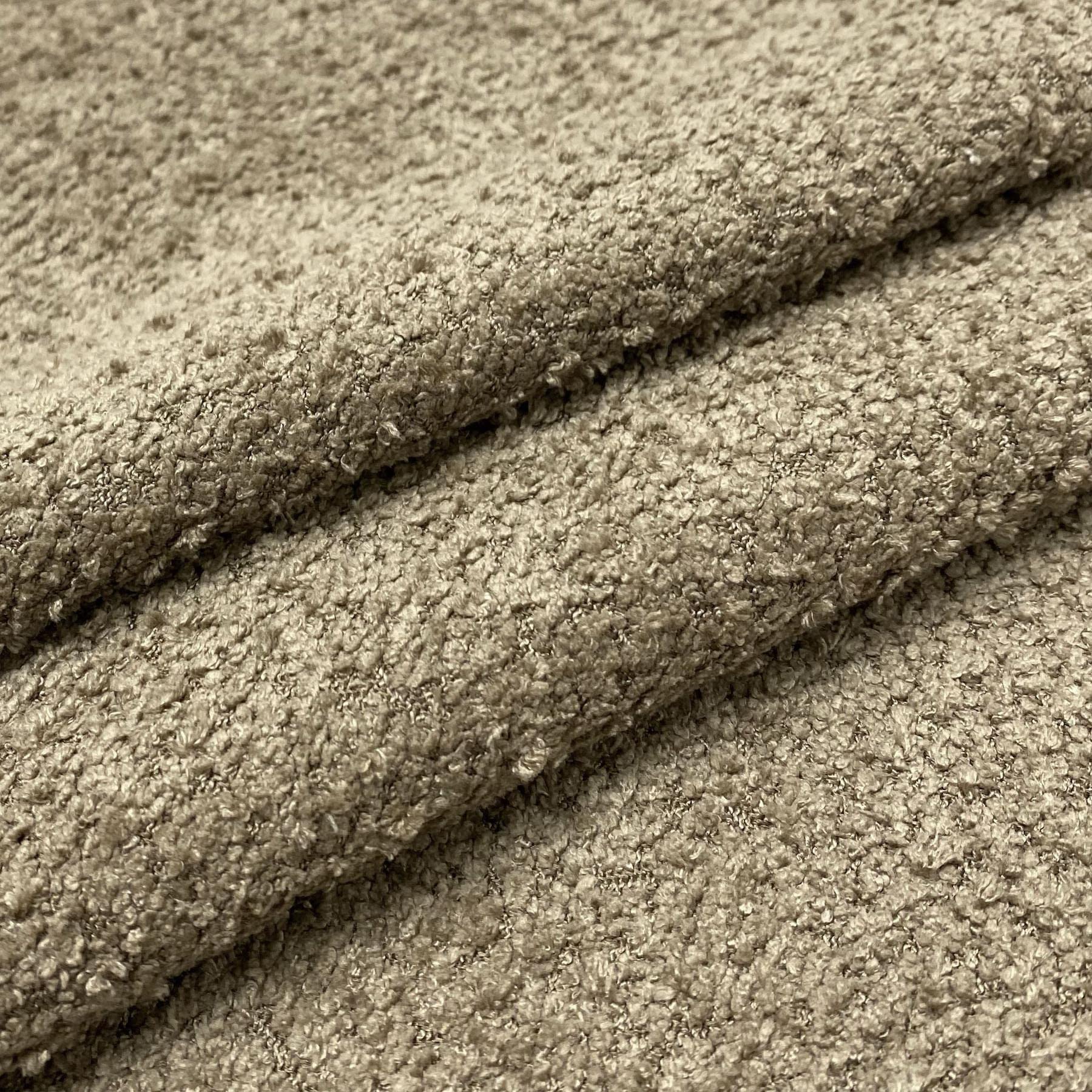 I Want Fabric Sand Soft Teddy Boucle Slubbed Curled Fire Retardant Nubby Upholstery Fabric By The Metre
