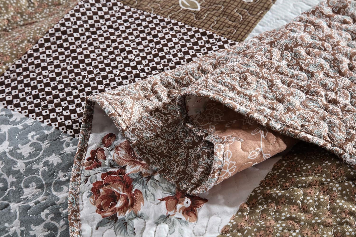 Travan 3-Piece King Quilt Sets with Shams Oversized Bedding Bedspread Reversible Soft Coverlet Set, King Size - Image 3