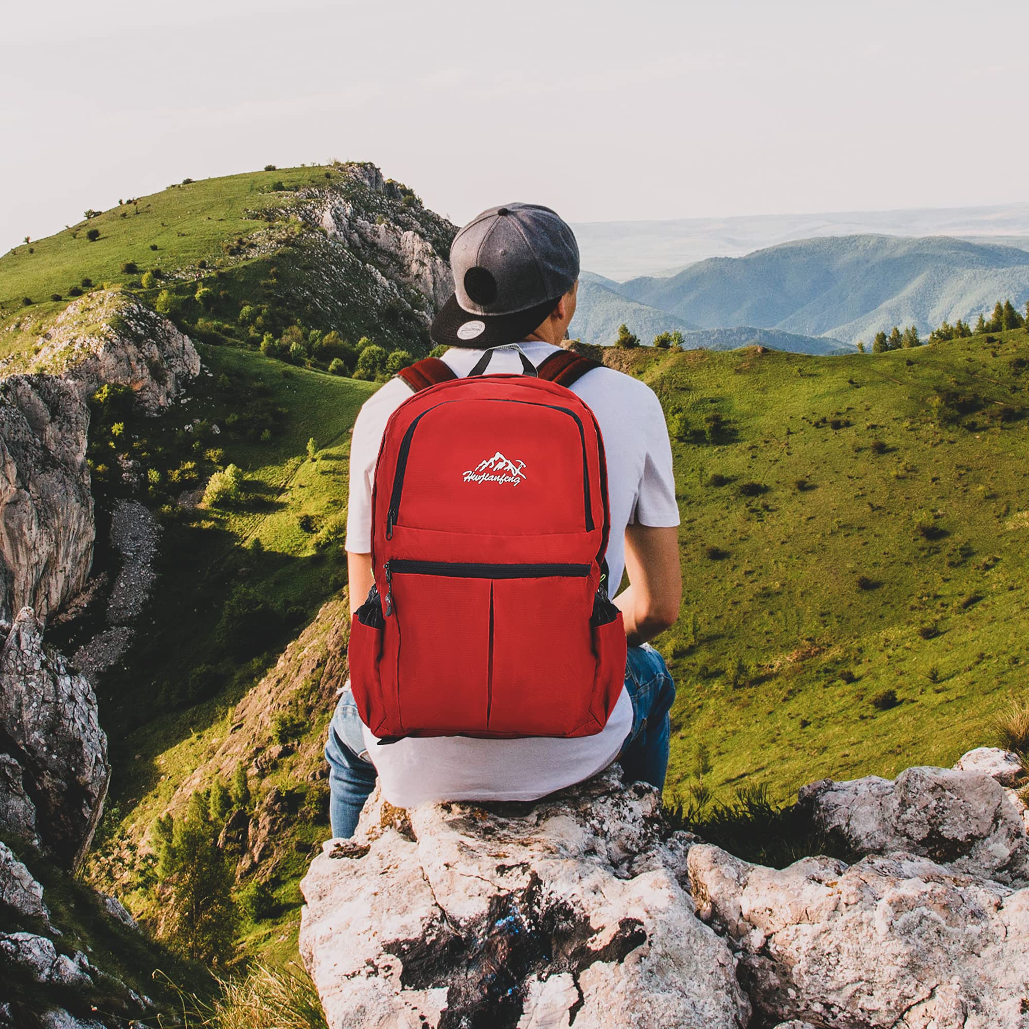 INTIRILIFE Zaino Pieghevole Ultraleggero - Zaino da Trekking Unisex 36L Impermeabile - Outdoor Daypack per Campeggio, Escursionismo, Viaggi, Arrampicata e Molto Altro