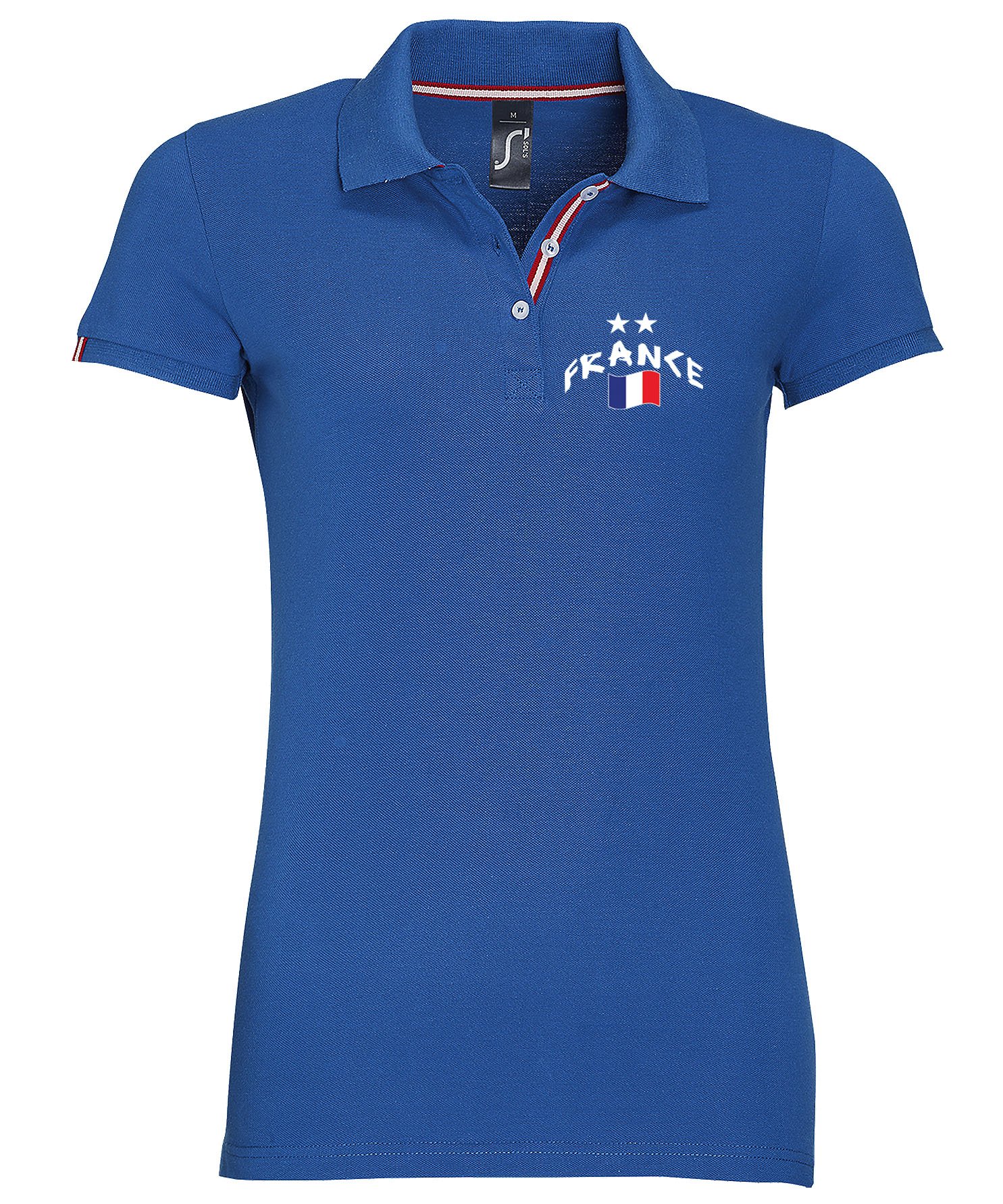 Supportershop France Champions 2 Star Women's Polo Shirt Blue, women's, Polo, 5060570687891, blue, XXL