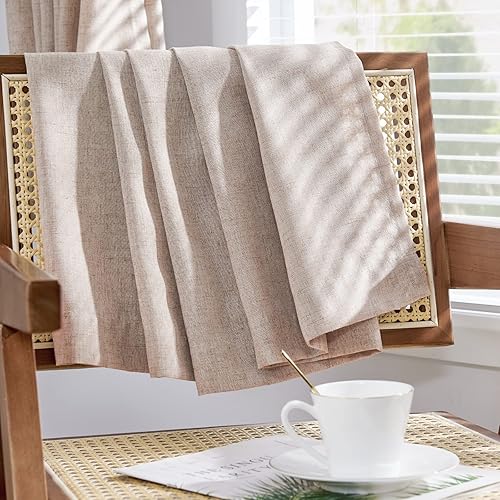 Miniatura 6 de jinchan Cortina de lino para sala de estar, 84 pulgadas de largo, extra ancha para divisor de habitación, cortina rústica de granja, bolsillo para