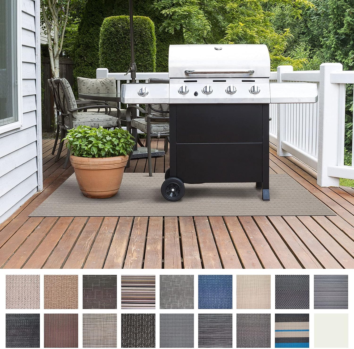 Floordirekt BBQ Grill Floor Protection Mat (90 x 120 cm) for Fire Grill, Electric Grill & Fire