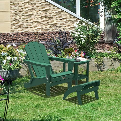 Miniatura 7 de SERWALL Reposapiés plegable para silla Adirondack, otomana Adirondack sin montaje, HIPS Adirondack Footsool, Aruba