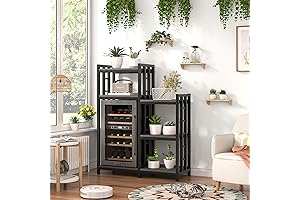 Mini Fridge & Coffee Bar in One, YCHF 6-Tier Kitchen Baker's Rack