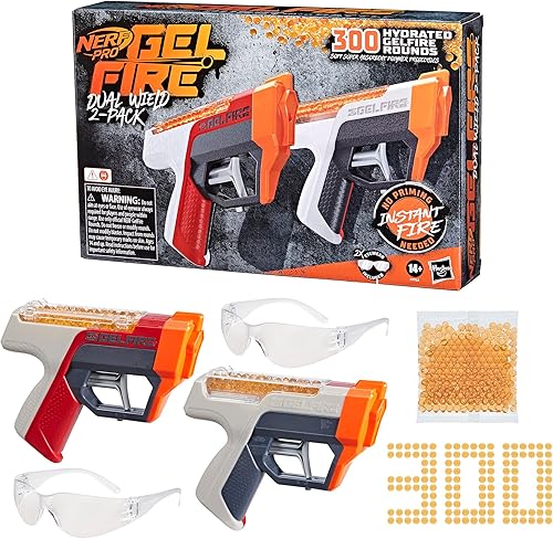 Nerf Pro Gelfire - Paquete de doble empuñadura, 300 rondas de gelfire hidratadas