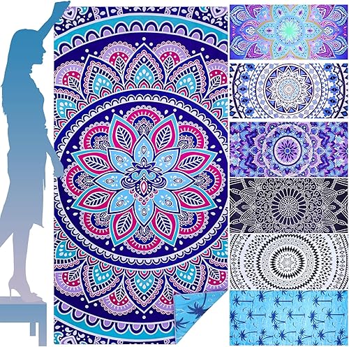 Miniatura 2 de Tudomro Juego de 6 toallas de playa extra grandes de 75 x 40 pulgadas, toalla de playa de gran tamaño, toalla de baño absorbente, toalla de baño de