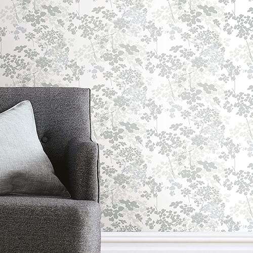 Miniatura 9 de RoomMates RMK11988WP - Papel pintado de encaje gris y blanco de Queen Anne